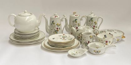 A Royal Worcester for T. Goode butterfly and fruit pattern part coffee and tea service; together