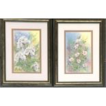 Linda Mannion, a pair of watercolours, 'Wild Rose' and 'Cow Parsley', signed, each approx. 31.5x19.