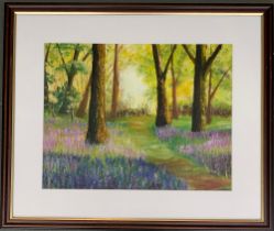 Ken Haslar, 'Bluebell Time', acrylic on paper, 36x46cm