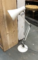 A white anglepoise lamp; together with a further mid century lamp