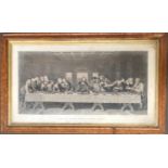 After Leonardo Da Vinci, 'The Last Supper', in walnut frame, 53x97cm