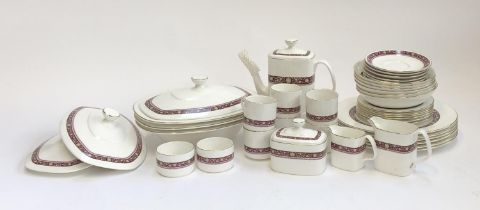 A Royal Doulton 'minuet' part dinner service, to include coffee pot, dinner plates, three lidded