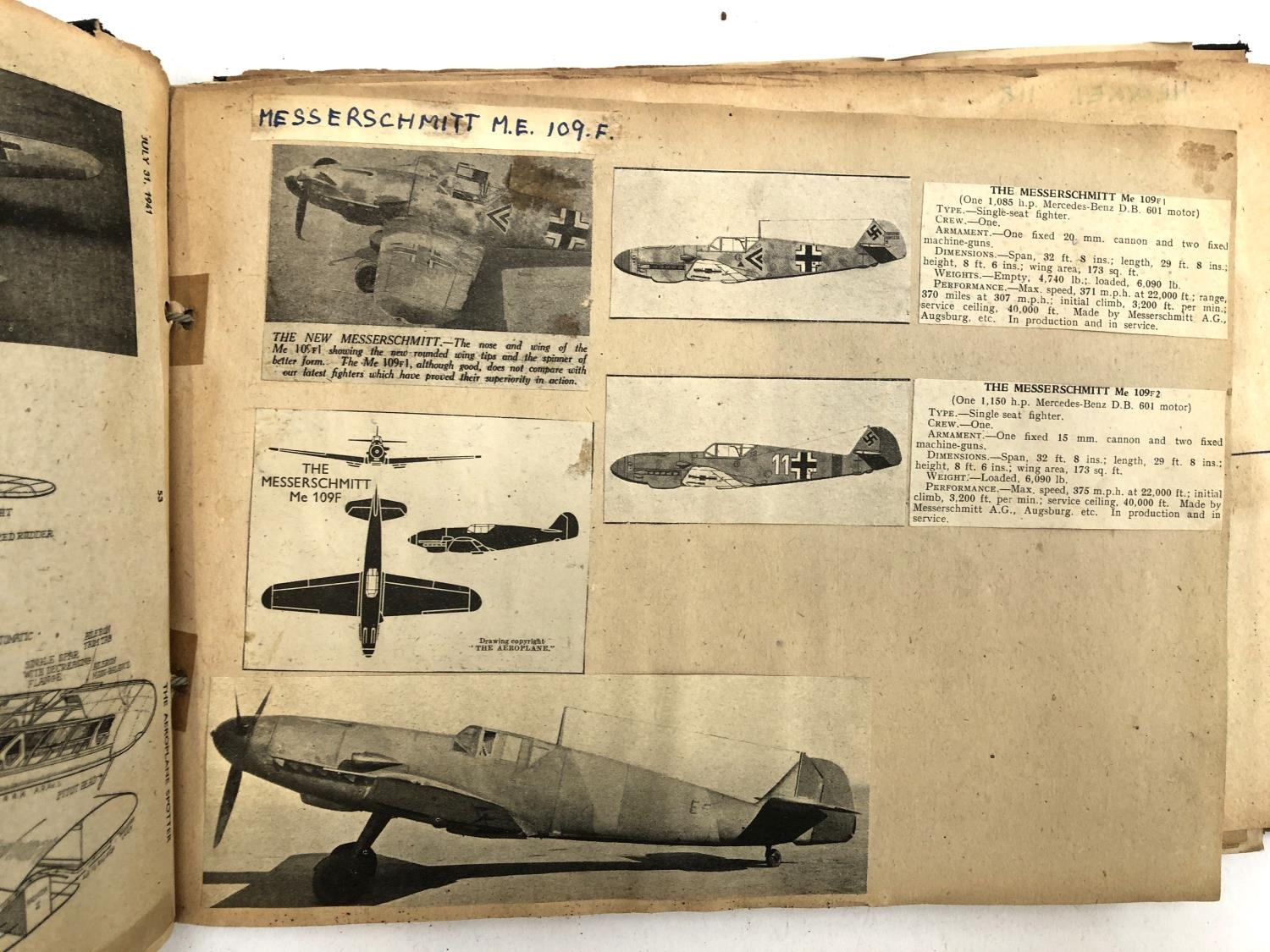 An album relating to WWII aircraft containing a quantity of photos, newspaper clippings, cigarette - Image 2 of 5