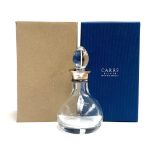 A lead crystal and silver collared decanter by Carr's of Sheffield, 2009, new in box