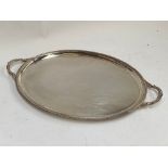 A silver plated tray, by Barker Ellis, 62cmL