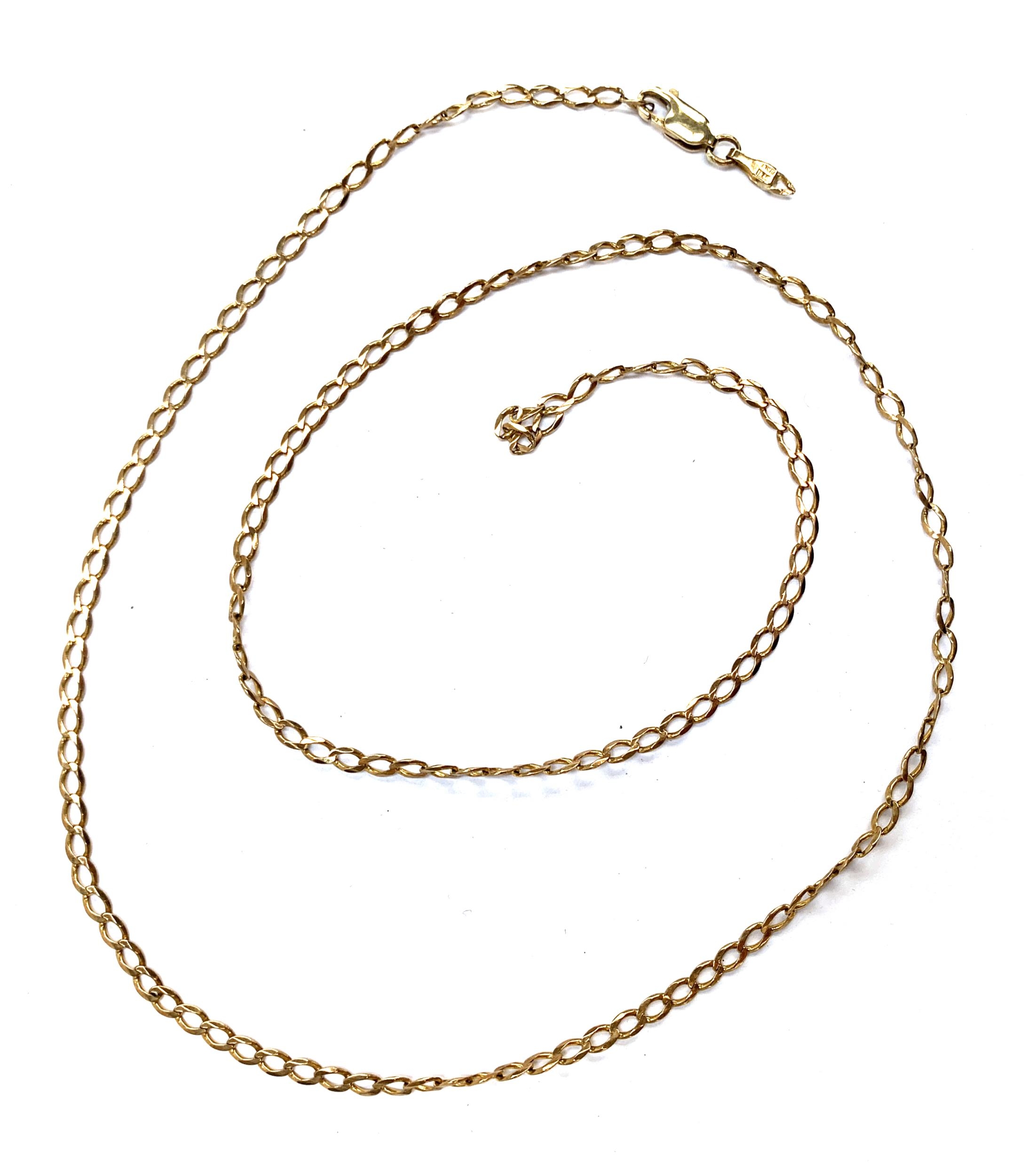 A curb link chain (af), the lobster clasp marked 9ct, gross weight 4.1g