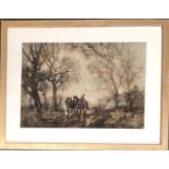 George Leon Little (1862-1941), watercolour of two horses in woodland, signed lower right, 25.5x36.