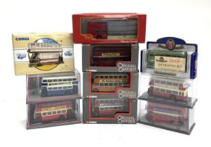 Ten 1:76 scale double decker buses, all boxed, to include Corgi original omnibus, Oxford die cast,