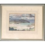 John Drummond Moore, watercolour study of a sandy cove, signed and dated '38, 19x28cm