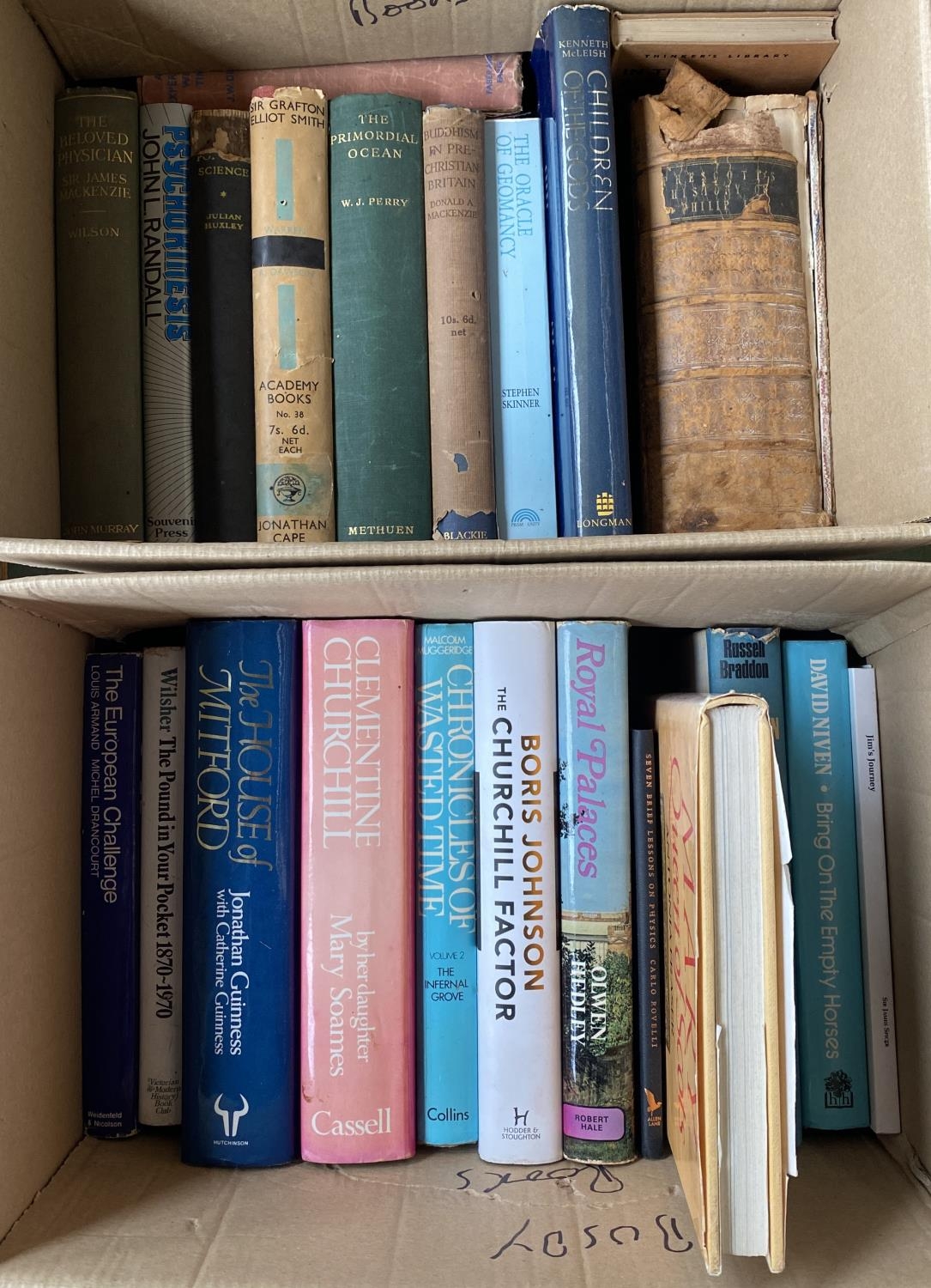 BOOKS, BROADLY HISTORICAL/BIOGRAPHICAL. In two boxes.