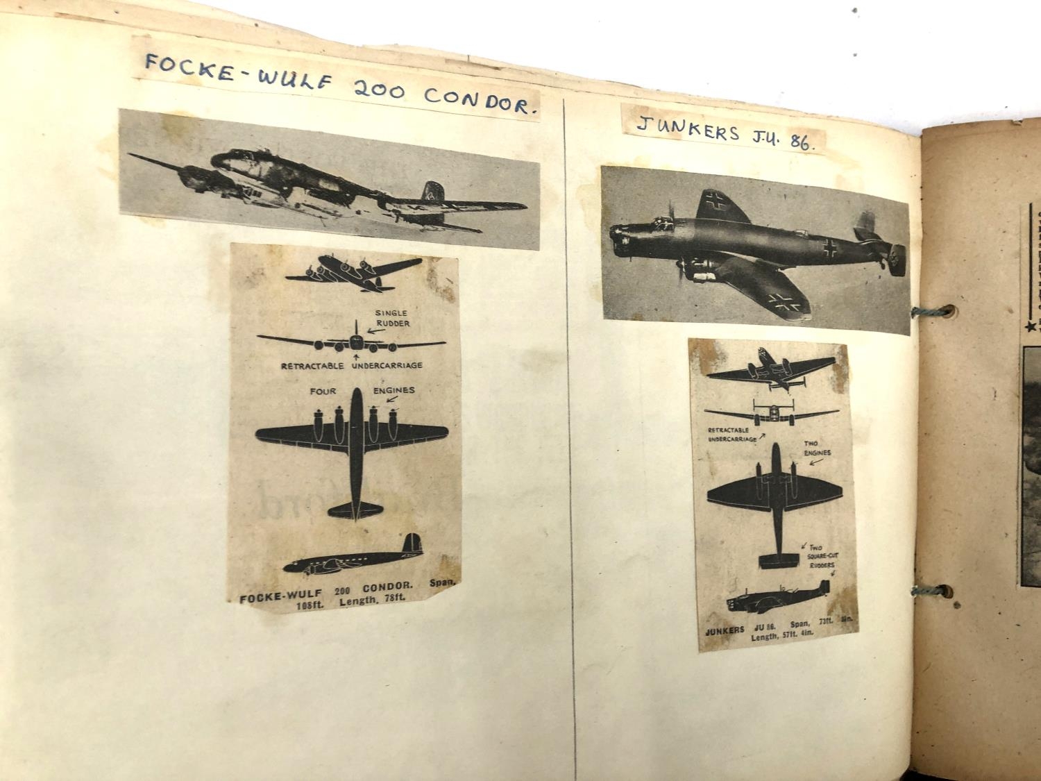 An album relating to WWII aircraft containing a quantity of photos, newspaper clippings, cigarette - Image 5 of 5