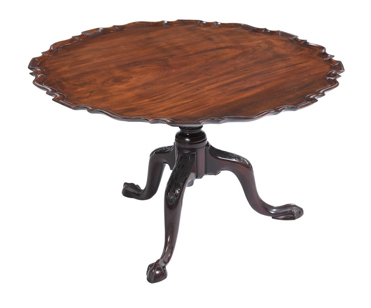 A mahogany piecrust tripod table incorporating 18th century and later elements, 50.5cm high, 86cm