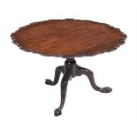 A mahogany piecrust tripod table incorporating 18th century and later elements, 50.5cm high, 86cm