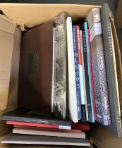 ART CATALOGUES: two boxes of catalogues and other art books, to include Max Ernst, Joseph Albers,