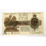 A George V one pound treasury note, 1919, N F Warren Fisher, T17 012290