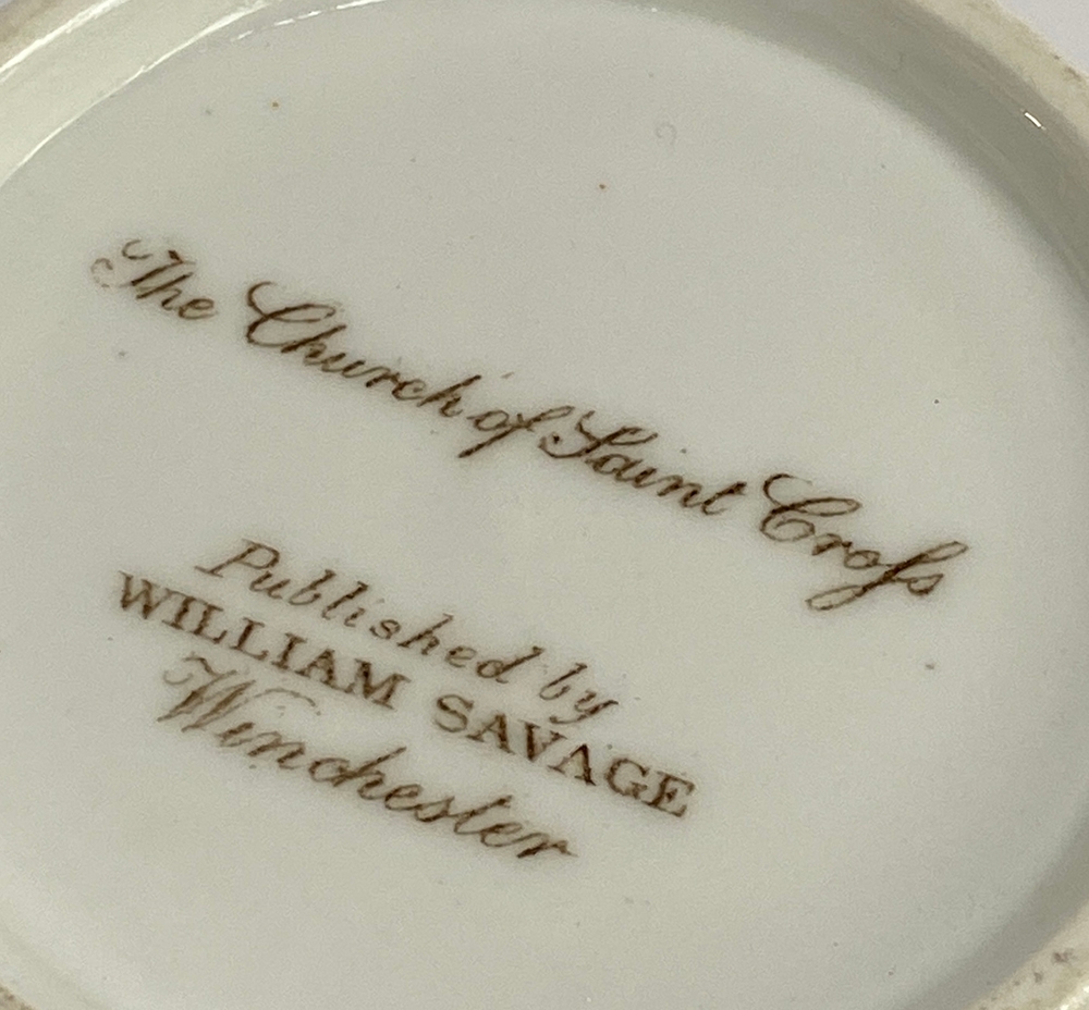 A prattware pot, the base stamped 'The Church of Saint Cross, Published by William Savage - Image 3 of 3