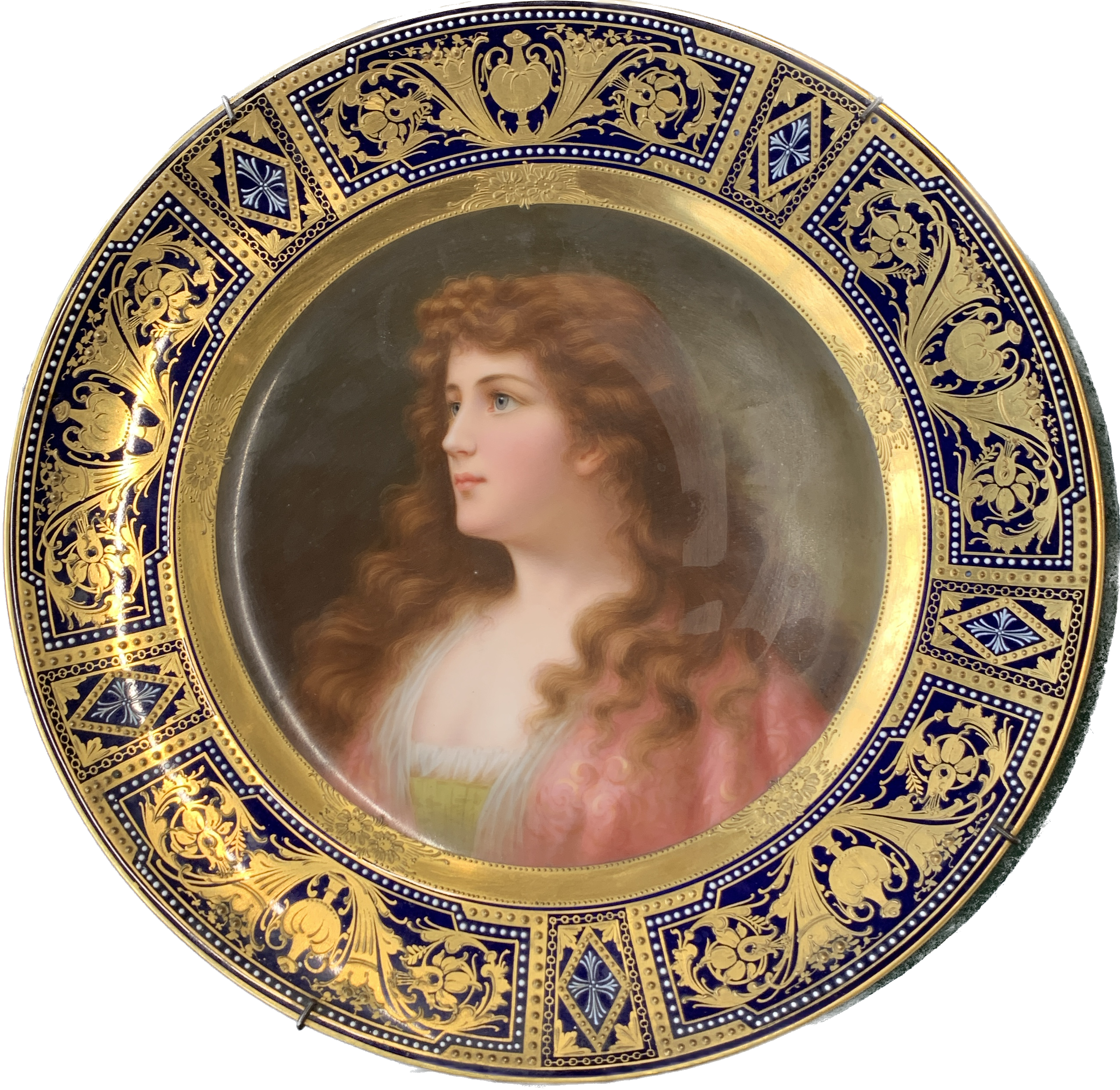 A Royal Vienna porcelain cabinet plate after Angelo Asti, 'épanouissement', heightened in gilt, mark - Image 2 of 8