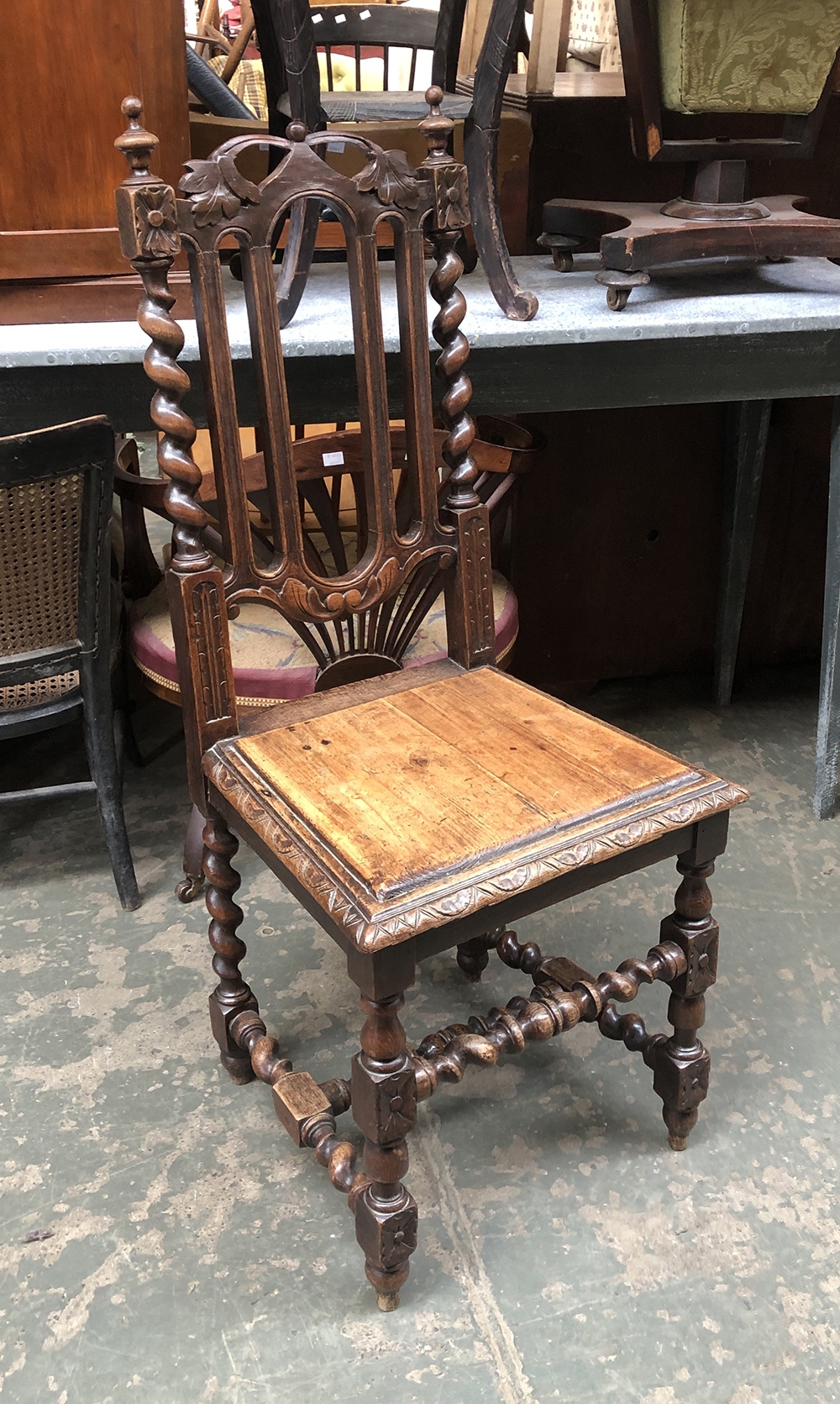 An oak barleytwist chair