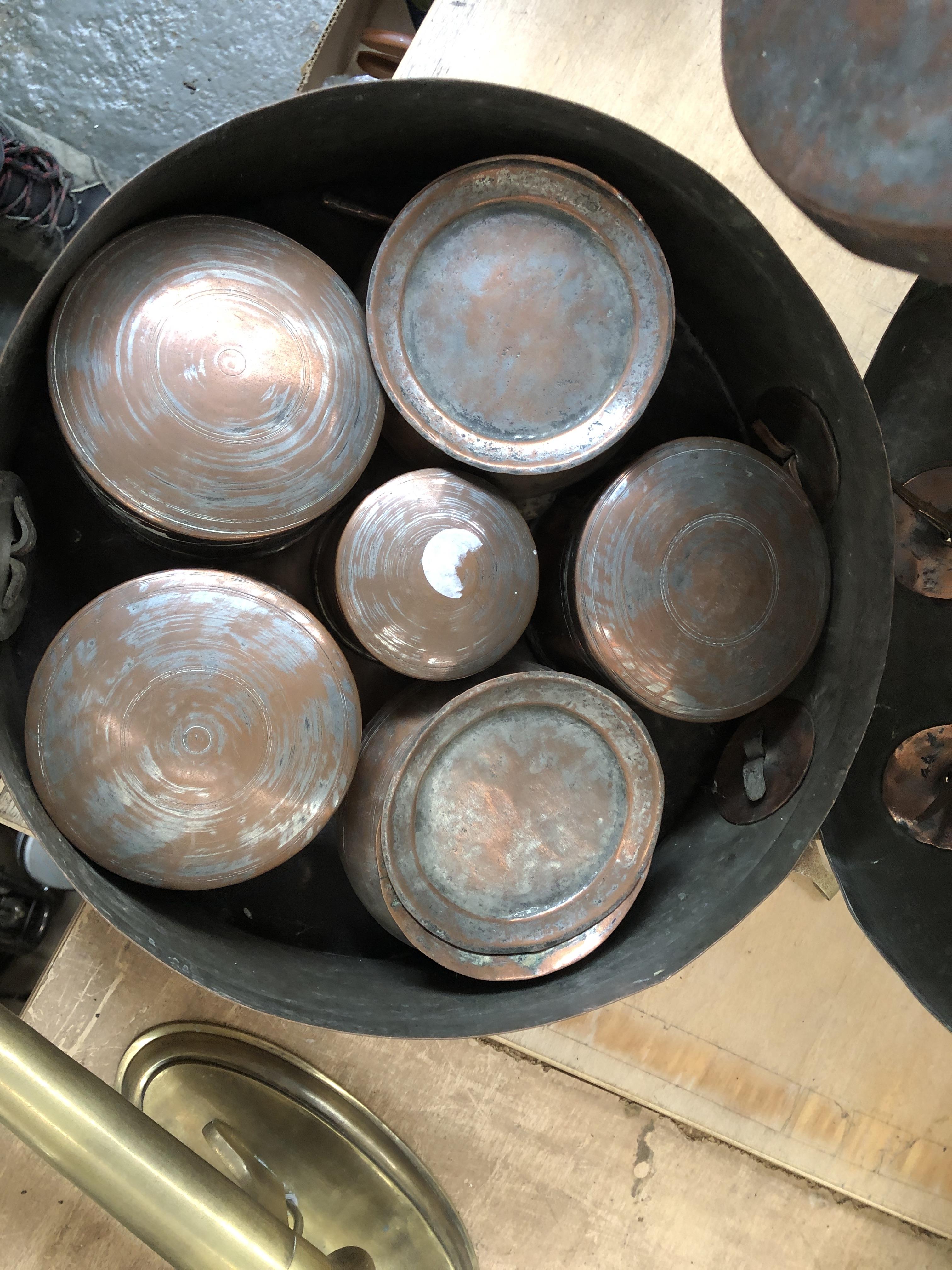 An Eastern copper circular spice box, 32cmW - Bild 4 aus 7