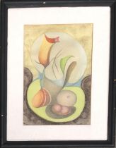 F.N. Catto, 'The Table is Laid', pastel on paper, 28x19cm