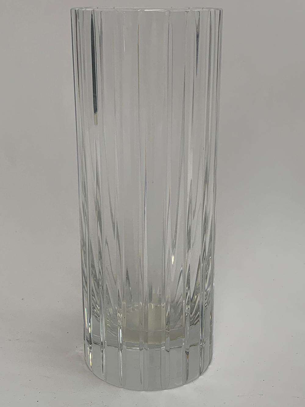 A Baccarat crystal vase of cylindrical form, 20cmH; Stuart crystal candlestick holder; Webb - Image 3 of 3