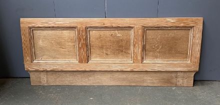 A section of 19th century pine panelling, converted as a headboard, 153cmW 46cmH