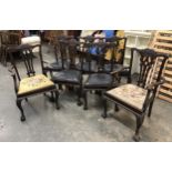 A set of seven splatback dining chairs in 18th century Chippendale style