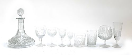 A good set of Thomas Webb cut glass, approx. 50 pieces, comprising decanters (2), port glasses (