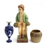 A Carter, Stabler & Adams, Poole pottery vase, together with a chalkware figure of a boy, '