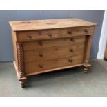 A good quality 19th century mahogany commode chest, two drawers over three set back graduating