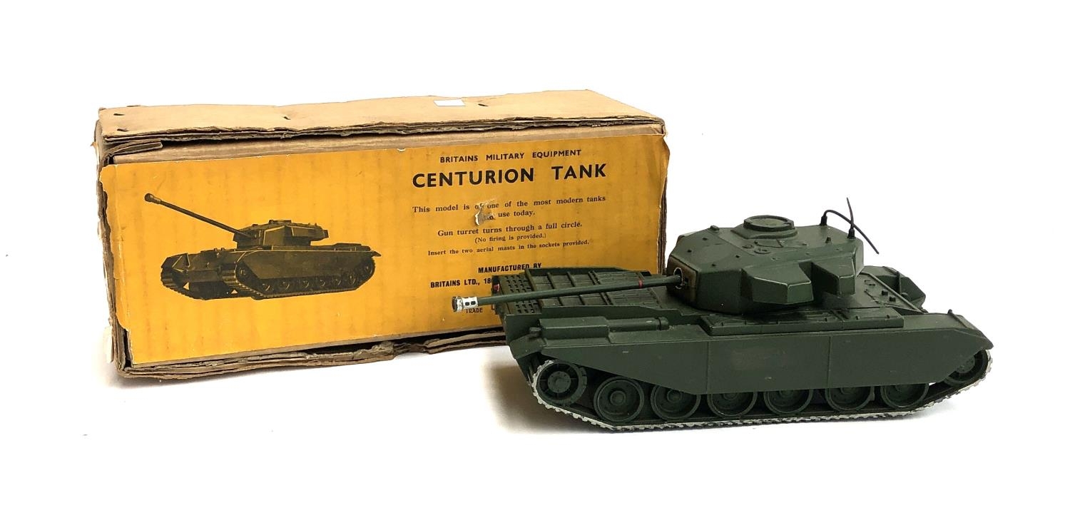 A Britains military equipment Centurion Tank, no. 2150, boxed, some paint/repainting