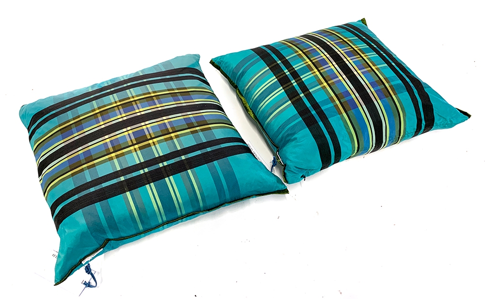 A pair of Designers Guild 'Chennai Azure' cushions, 40x40cm, both new with tags, rrp. £85