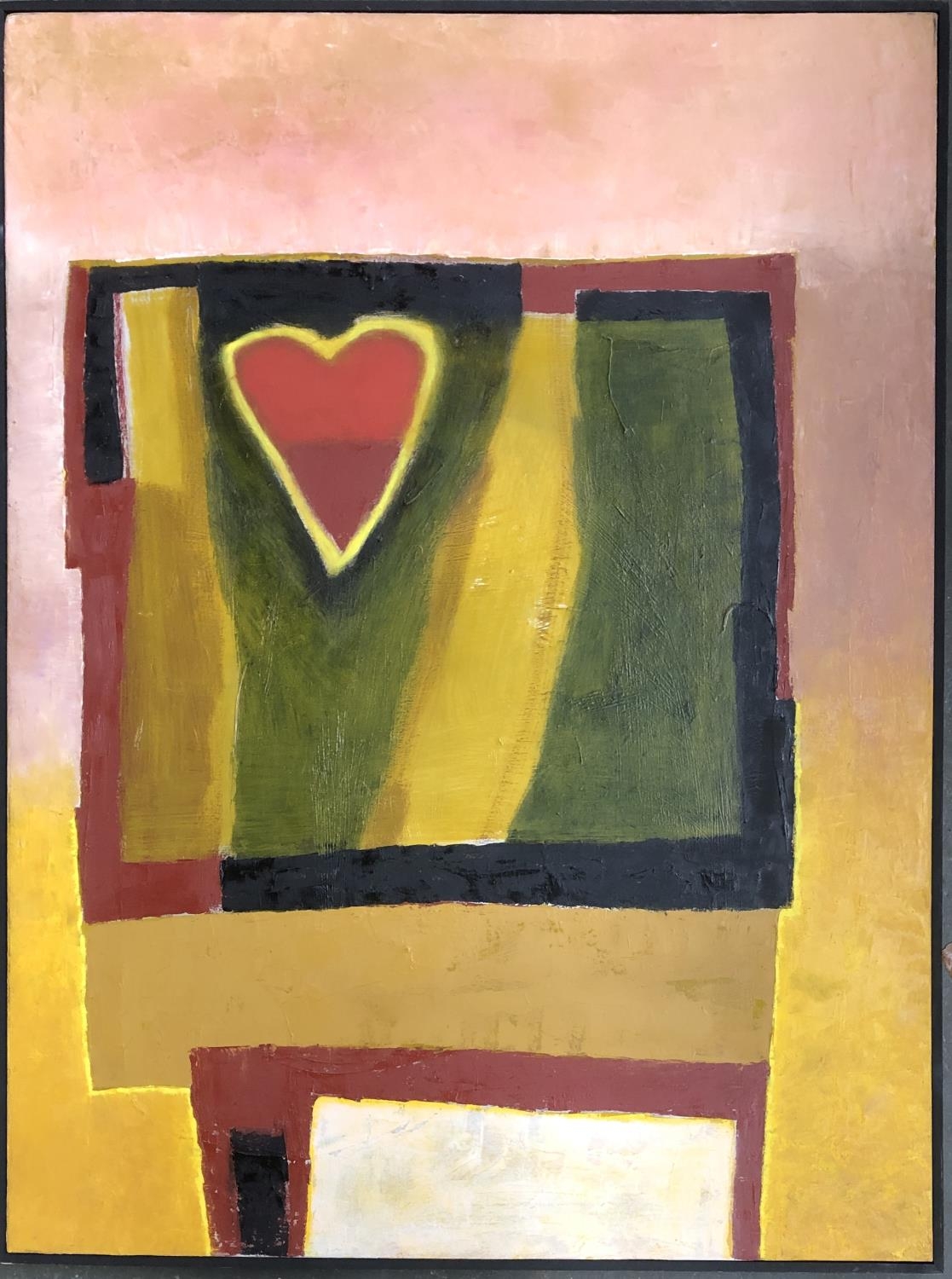 20th century abstract oil on canvas, '36 Heart', 101.5x75.5cm