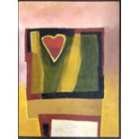 20th century abstract oil on canvas, '36 Heart', 101.5x75.5cm