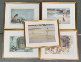 After William Russell Flint, 5 prints, each approx. 27.5x38cm