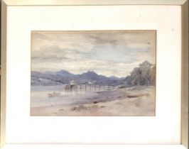 An early 20th century watercolour, 'Shandon Pier', 20x30cm