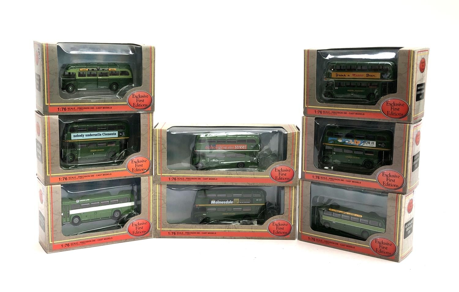 Eight Exclusive First Editions 1:76 scale London Transport and other London double and single decker