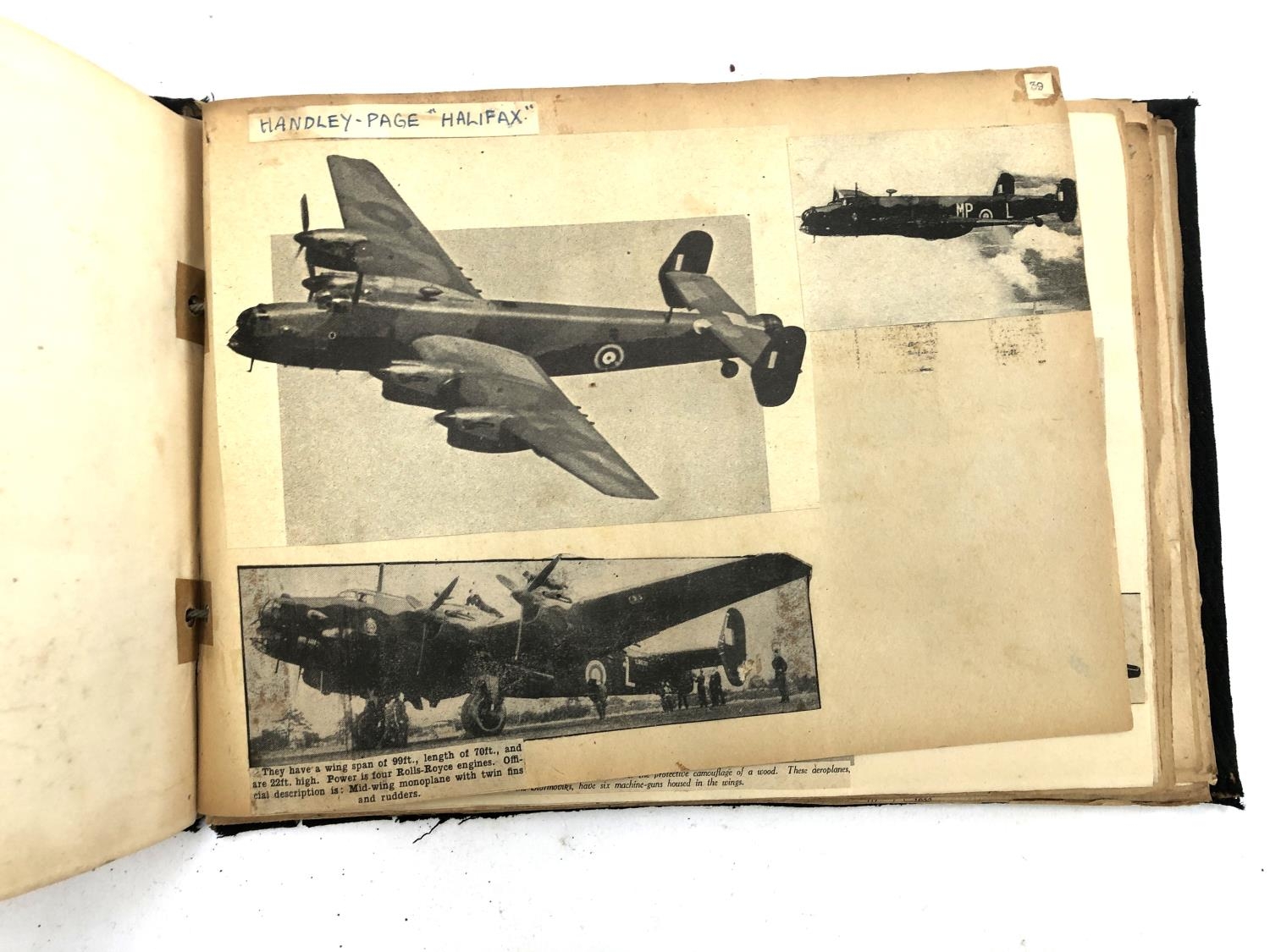An album relating to WWII aircraft containing a quantity of photos, newspaper clippings, cigarette - Image 4 of 5