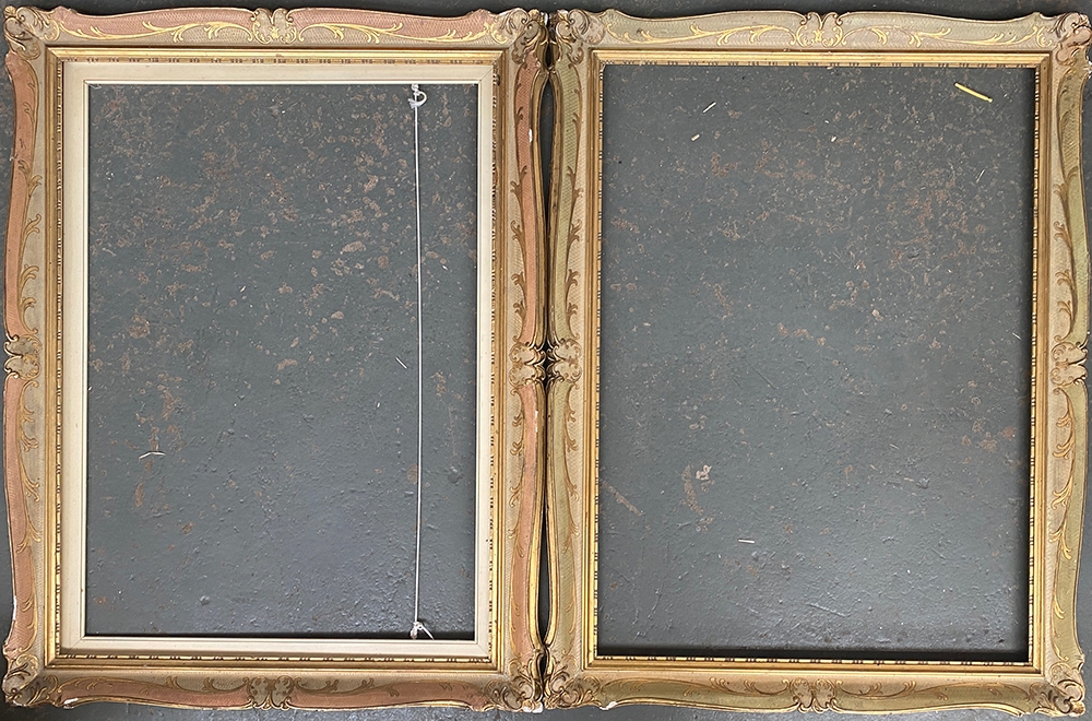 A pair of 20th century gilt gesso frames, rebate dimensions 77x56cm