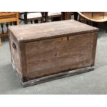 A vintage pine crate, with hinged lid, 89x54x51cmH