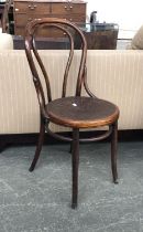 A Thonet style bentwood chair with embossed seat