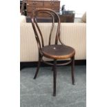 A Thonet style bentwood chair with embossed seat