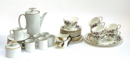 A Wedgwood 'Hathaway Rose' part tea service, approx. 23 pieces; together with a Thomas Germany