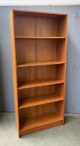 A Danish mid century 'Domino Mobler' tall bookcase with four adjustable shelves, 80x29x183cmH