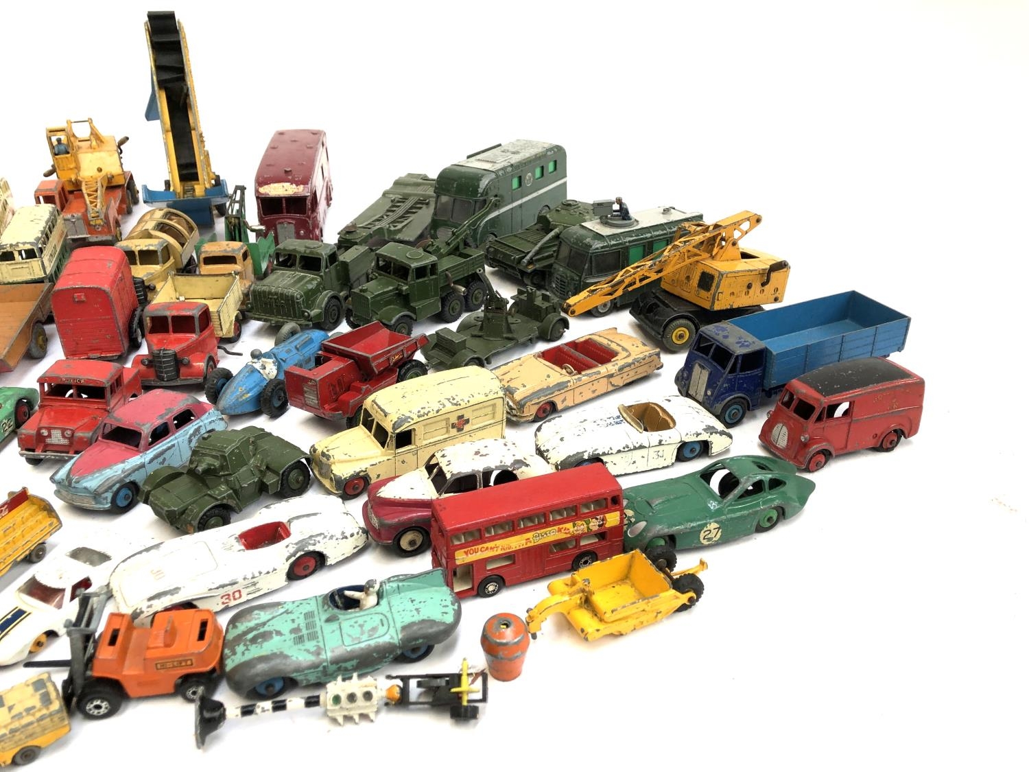 A large quantity of play worn die cast model vehicles, mainly Dinky, to include TV mobile control - Image 2 of 6