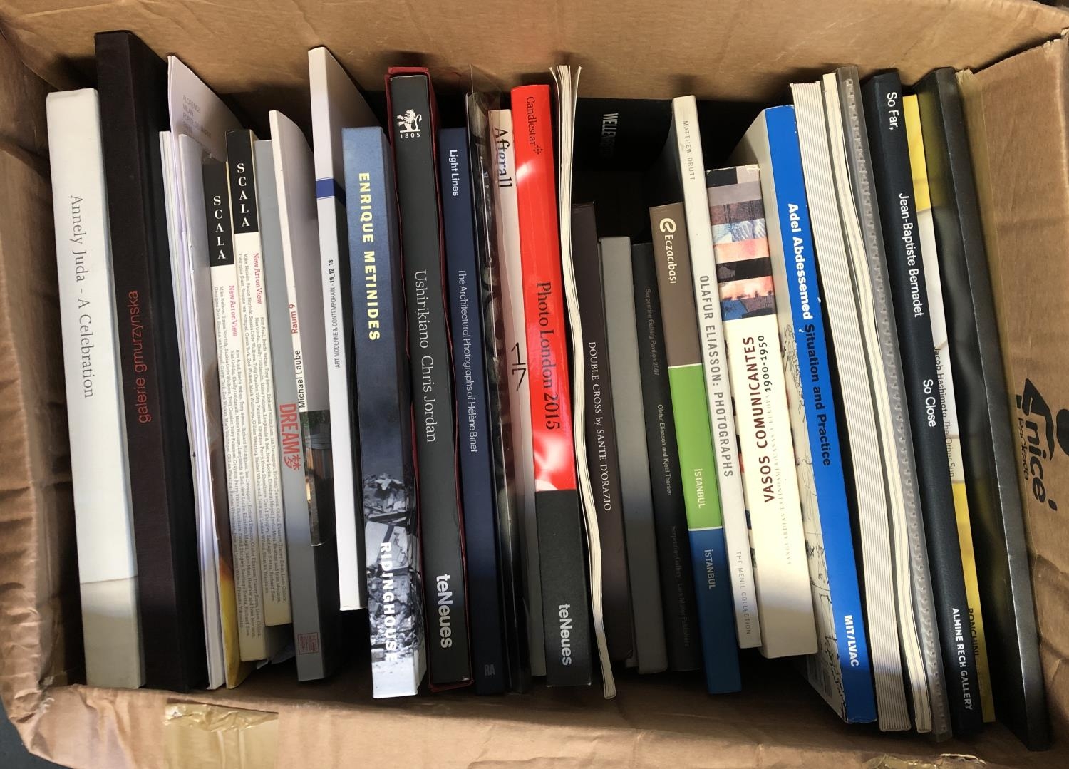 ART CATALOGUES: two boxes of catalogues and other art books, including modern and contemporary