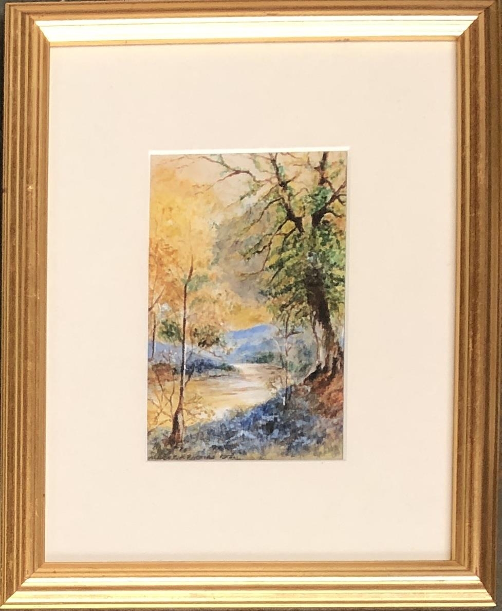 An early 20th century watercolour of an autumnal river scene, signed Albert F Thomas, 1912