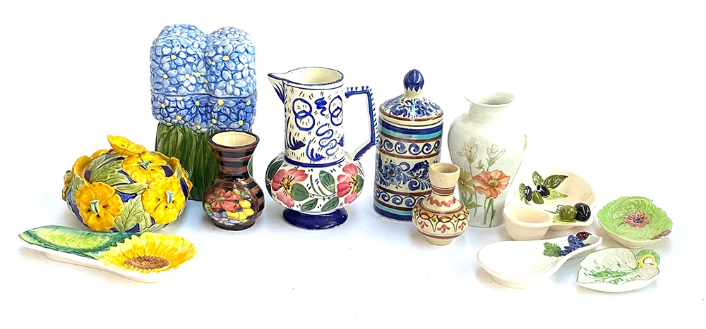 A quantity of continental and floral ceramics, to include Vallauris France; Arte Italiana; etc