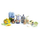 A quantity of continental and floral ceramics, to include Vallauris France; Arte Italiana; etc