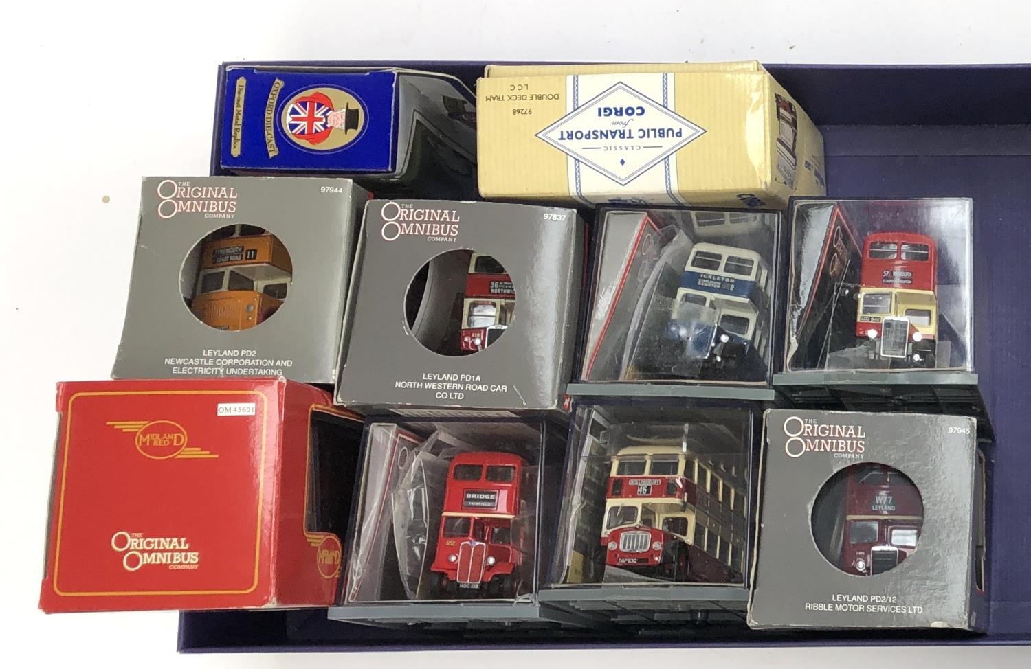 Ten 1:76 scale double decker buses, all boxed, to include Corgi original omnibus, Oxford die cast, - Image 2 of 2